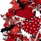 Ribbon and Twig Valentine's Day Wreath with Wooden Heart Accents 17 Inch